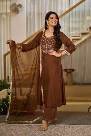 Mv 661 Vichitra Silk Kurti And Pant Dupatta Collection Rehmat Boutique