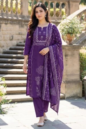 Laxmegha 01 Hand Printed Kurti Pant With Dupatta Set Rehmat Boutique