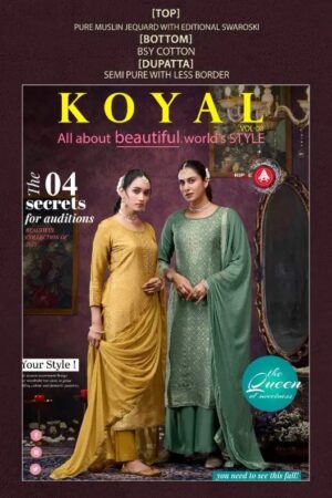 Four Dots Koyal Vol 8 Muslin Swaroski Work Dress Material Rehmat Boutique
