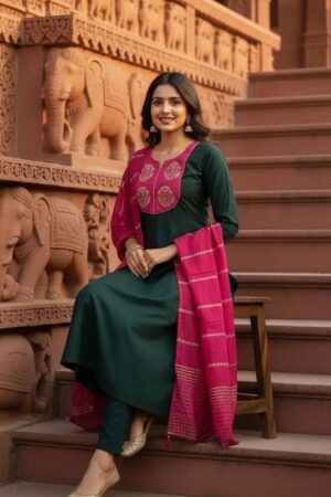 Navya Kurti 237 Silk Blend Kurti Pant Set With Dupatta Rehmat Boutique