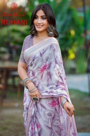 Kashvi Ruhani Vol 22 Dull Moss Patta Printed Saree Collection Rehmat Boutique