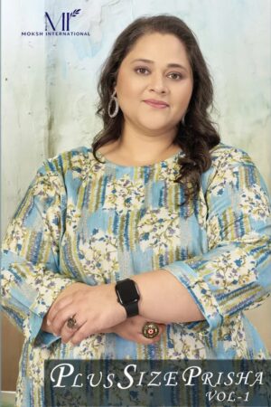 Moksh Plus Size Prisha Vol 1 Printed Plus Size Kurti With Bottom Rehmat Boutique