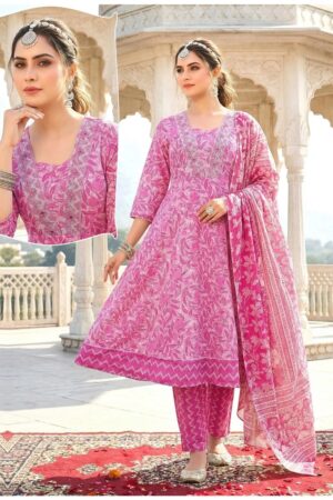 Naisha K 852 Cotton Anarkali Kurti With Bottom Dupatta Rehmat Boutique