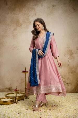 Priyanka 02 Vichitra Silk Anarkali Kurti Set Collection Rehmat Boutique