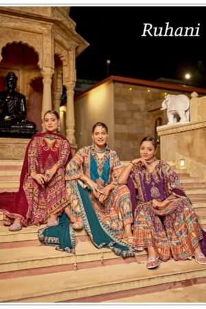 Banwery Ruhani Crape Silk Printed Kurti Palazzo With Dupatta Rehmat Boutique