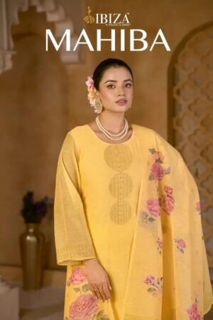 Ibiza Mahiba Pure Linen Printed Salwar Kameez Collection Rehmat Boutique