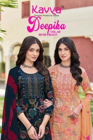 Kavya Deepika Vol 60 Embroidered Kurti With Bottom Dupatta Rehmat Boutique