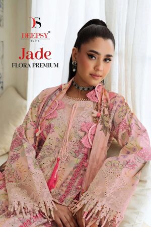 Deepsy Jade Flora Premium Embroidered Suits Chiffon Dupatta Rehmat Boutique