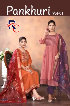 Pankhuri Vol 1 Roman Silk Casual Kurti Set With Dupatta Rehmat Boutique
