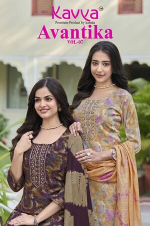 Kavya Avantika Vol 7 Foil Printed Kurti With Bottom Dupatta Rehmat Boutique
