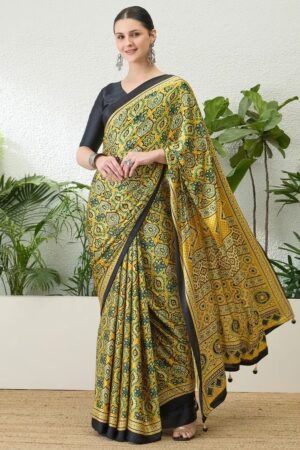 Lux Vol 13 Semi Modal Ajrakh Saree Collection Rehmat Boutique