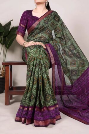 Taraa L 7046 Chanderi Bandhej Printed Saree Collection Rehmat Boutique