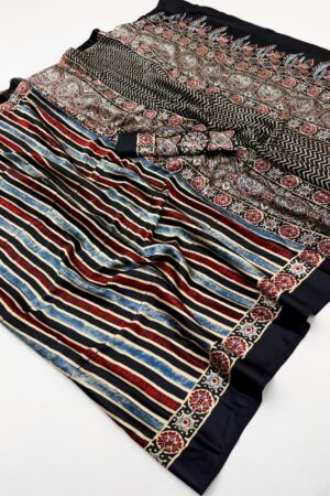 Lux Vol 30 Semi Modal Ajrakh Saree Collection Rehmat Boutique