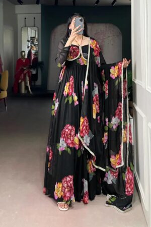 Taraa L 5103 Floral Printed Gown With Dupatta Collection Rehmat Boutique