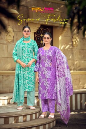Tips And Tops Summer Fashion Vol 11 Printed Kurti Set With Dupatta Rehmat Boutique