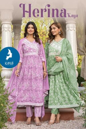 Kaya Herina Printed Anarkali Kurti With Bottom Dupatta Rehmat Boutique