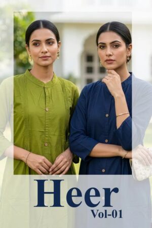 Heer Vol 1 Casual Wear Cotton Kurti With Bottom Collection Rehmat Boutique