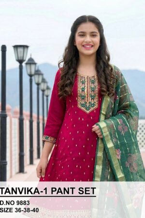 Tanvika 9883 Roman Kids Kurti With Bottom Dupatta Rehmat Boutique