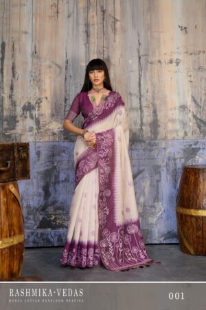 Rashmika Vedas 001 Cotton Handloom Saree Collection Rehmat Boutique