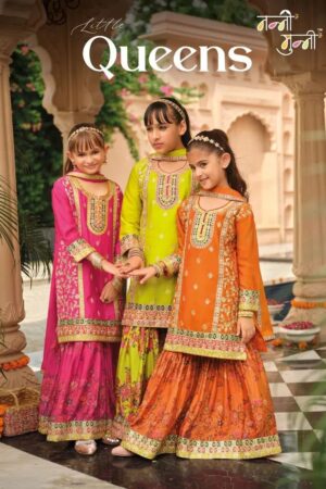 Nanni Munni Little Queen Embroidered Kids Sharara Collection Rehmat Boutique