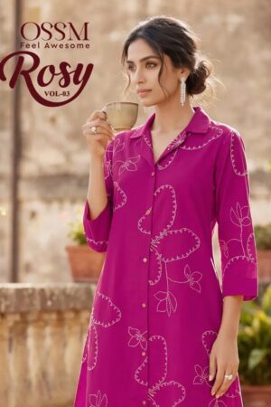 Ossm Rosy Vol 03 Cotton Printed Kurti With Bottom Collection Rehmat Boutique