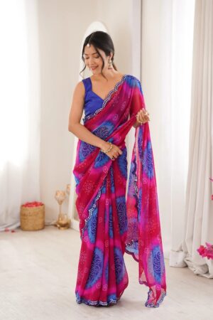 Keri Vol 1 Heavy Georgette Bandhani Printed Saree Collection Rehmat Boutique