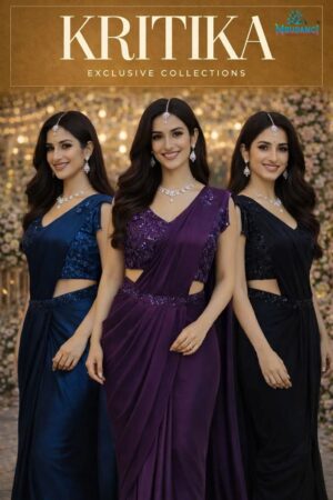 Mrudangi Kritika Lycra Ready To Wear Party Wear Saree Rehmat Boutique