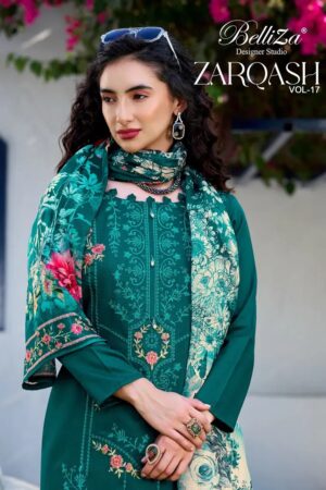 Belliza Zarqash Vol 17 Jam Cotton Designer Dress Material Rehmat Boutique