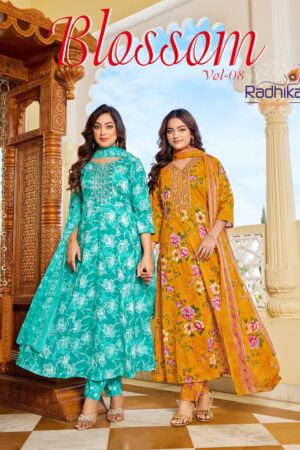 Radhika Blossom Vol 8 Printed Anarkali Kurti Bottom With Dupatta Rehmat Boutique