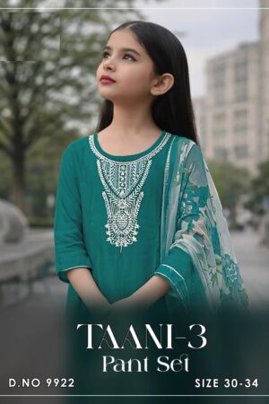 Taani 9922 Roman Glass Silk Kids Wear Kurti Set Collection Rehmat Boutique