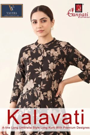 Ganpati Kalavati Vol 1 Printed A Line Flair Kurti Collection Rehmat Boutique