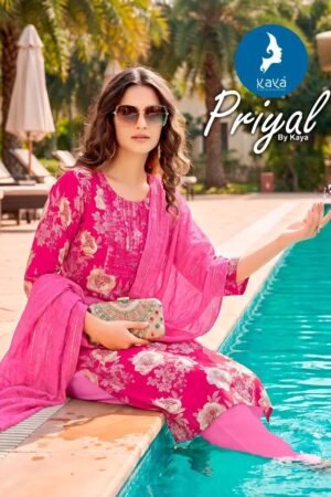 Kaya Priyal Rayon Foil Printed Kurti With Bottom Dupatta Rehmat Boutique