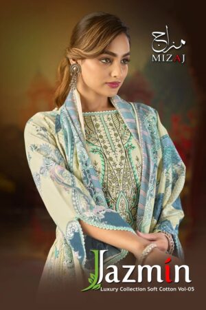 Mizaj Jazmin Vol 5 Soft Cotton Karachi Readymade Dress Rehmat Boutique