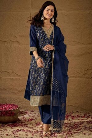 Navya Kurti 246 Chanderi Silk Kurti With Bottom Dupatta Rehmat Boutique