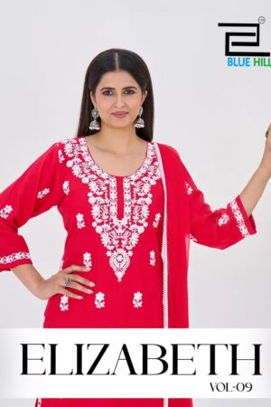 Blue Hills Elizabeth Vol 9 Thread Worked Kurti With Bottom Dupatta Set Rehmat Boutique