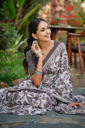 Kashvi Butter Silk Vol 1 chiffon Printed Saree Collection Rehmat Boutique