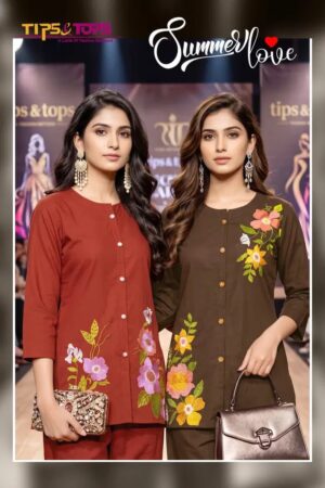 Tips And Tops Summer Love Embroidered Co Ord Set Collection Rehmat Boutique