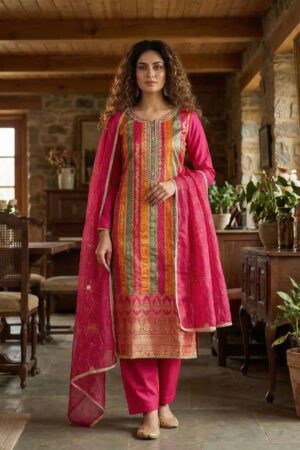 Rimzim Vol 3 Banarasi Jacquard Kurti With Bottom Dupatta Rehmat Boutique
