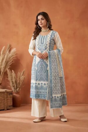 Naisha K 910 Shiffli Worked Cotton Kurti With Bottom Dupatta Rehmat Boutique