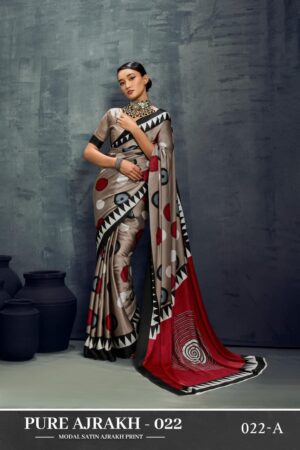 Pure Ajrakh 022 A To F Ajrakh Printed Saree Collection Rehmat Boutique