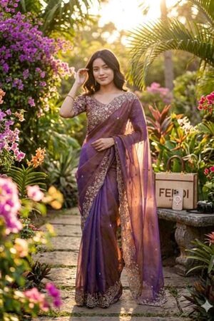 Kc 946 Space Silk Embroidery Work Saree Collection Rehmat Boutique