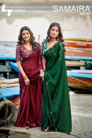 Lt Samaira Vol 2 Soft Sparkle Swarovski Work Saree Collection Rehmat Boutique