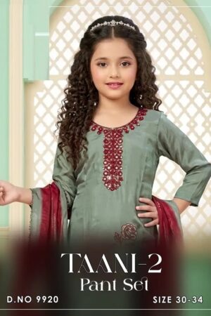 Tanni 9918 And 9920 Roman Silk Kids Wear Kurti Set Rehmat Boutique
