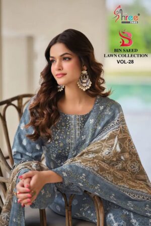 Shree Bin Saeed Lawn Collection Vol 28 Cotton Pakistani Suit Rehmat Boutique