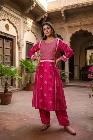 Naisha K 928 Gaji Silk Festival Kurti With Bottom Collection Rehmat Boutique