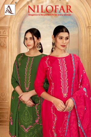 Alok Nilofar Premium Zam Swarovski Work Dress Material Collection Rehmat Boutique