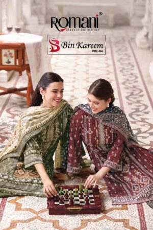 Romani Bin Kareem Vol 04 Cotton Embroidered Dress Material Rehmat Boutique