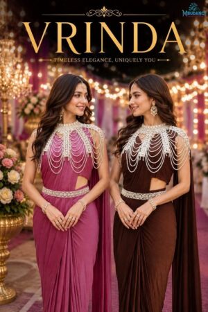 Mrudangi Vrinda Lycra Designer Ready To Wear Saree Rehmat Boutique