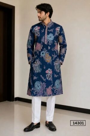 Outluk Vol 143 Linen Embroidered Kurta Pajama Mens Collection Rehmat Boutique