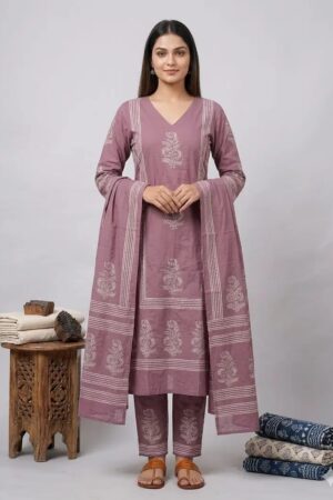 Naisha K 947 Cotton Handworked Kurti With Bottom Dupatta Rehmat Boutique